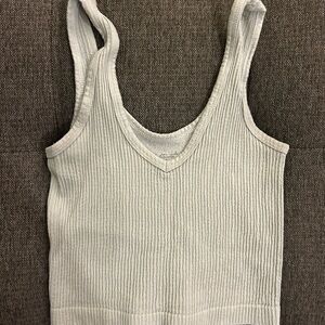 Women's Ribbed Tank Top - Light Gray